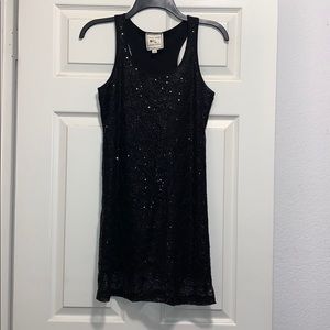Black Sequins Mini Dress